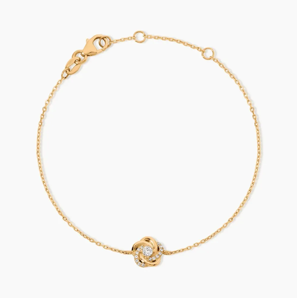 Bracelet Moisette Plaqué Or Jaune Oxyde De Zirconium