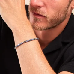 Bracelet Nairobi Acier Blanc Sodalite Labradorite