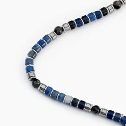 Bracelet Nairobi Acier Blanc Sodalite Labradorite