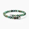 Bracelet Naturel Acier Blanc Turquoise