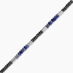Bracelet Naturel Acier Blanc Sodalite Hématite