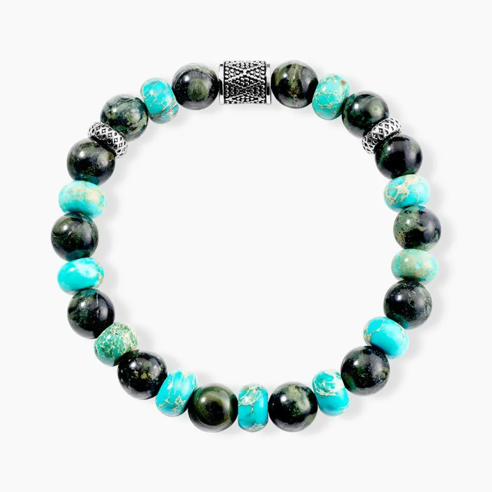 Bracelet Naturel Autres Vert Jaspe Africain