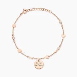Bracelet Nueva Argent Rose Oxyde De Zirconium