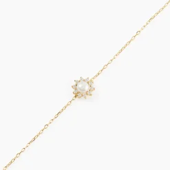 Bracelet Octavie Or Jaune Perle De Culture Oxyde De Zirconium