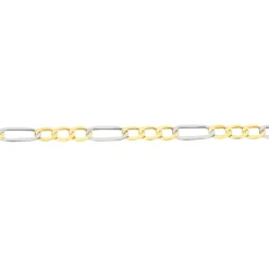 Bracelet Or Bicolore Maille Alternée 1/3