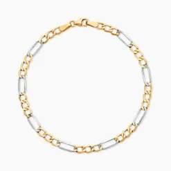 Bracelet Or Bicolore Maille Alternée 1/3