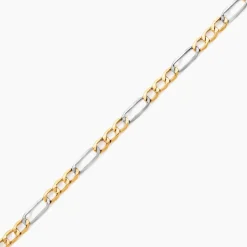 Bracelet Or Bicolore Maille Alternée 1/3