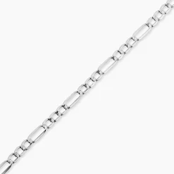 Bracelet Or Blanc Maille Alternée 1/3