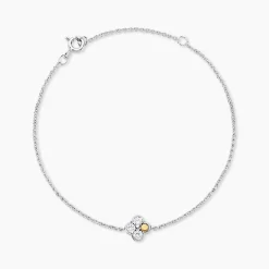 Bracelet Or Jaune Argent Blanc Oxyde De Zirconium