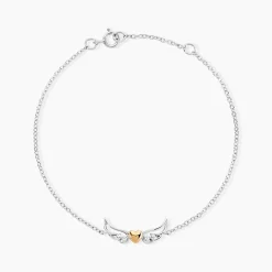 Bracelet Or Jaune et Argent Blanc Oxyde De Zirconium