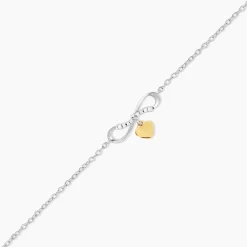 Bracelet Or Jaune et Argent Blanc Oxyde De Zirconium