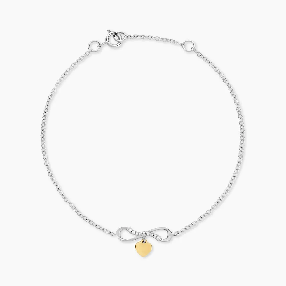 Bracelet Or Jaune et Argent Blanc Oxyde De Zirconium