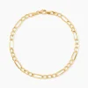 Bracelet Or Jaune Maille Alternée 1/3