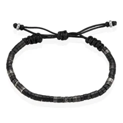 Bracelet Phebus Him Acier Noir Pierres Synthetiques