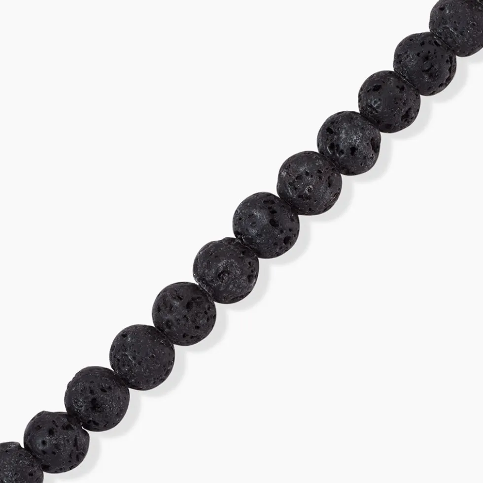 Bracelet Phebus Him Cordon Noir Pierre De Lave