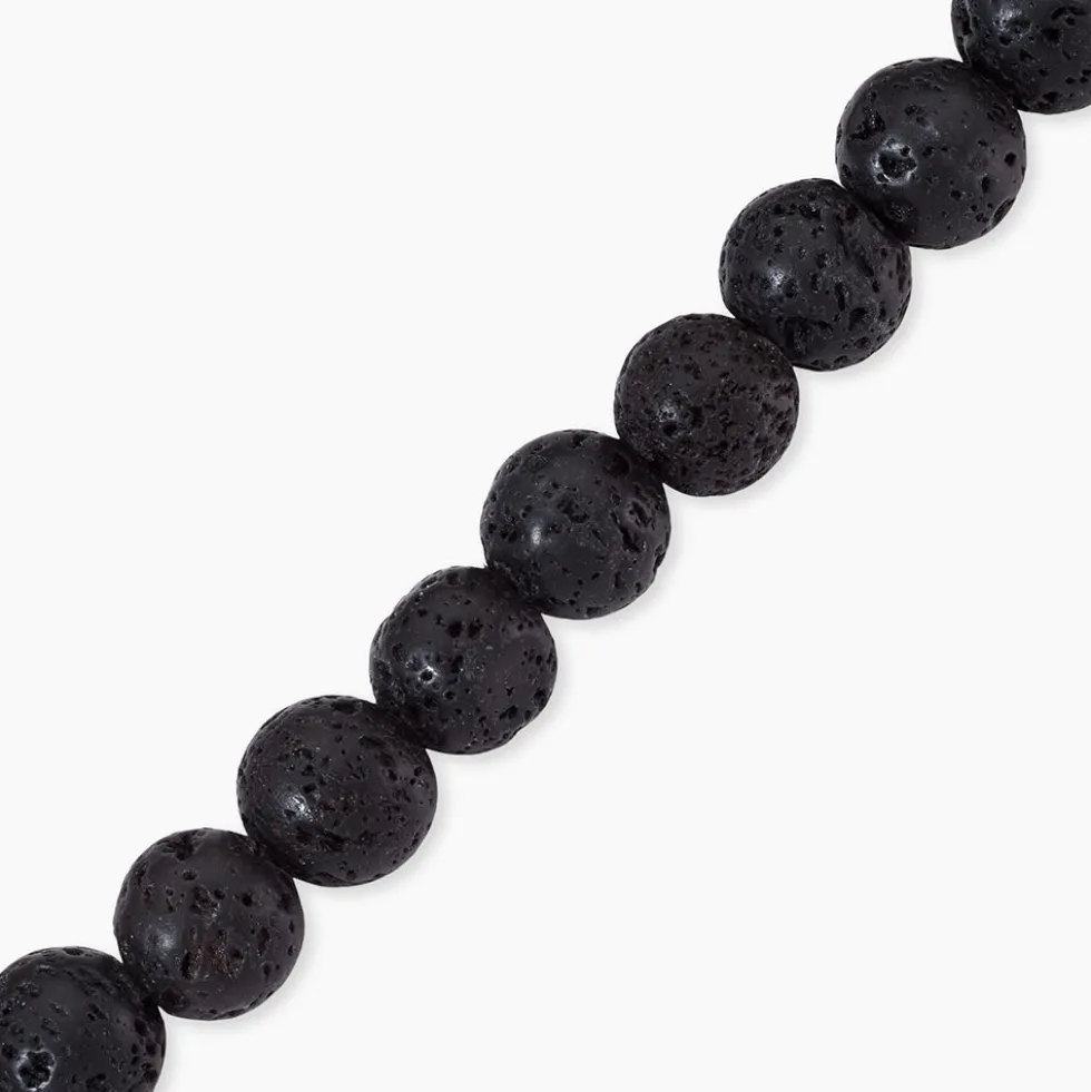 Bracelet Phebus Him Cordon Noir Pierre De Lave