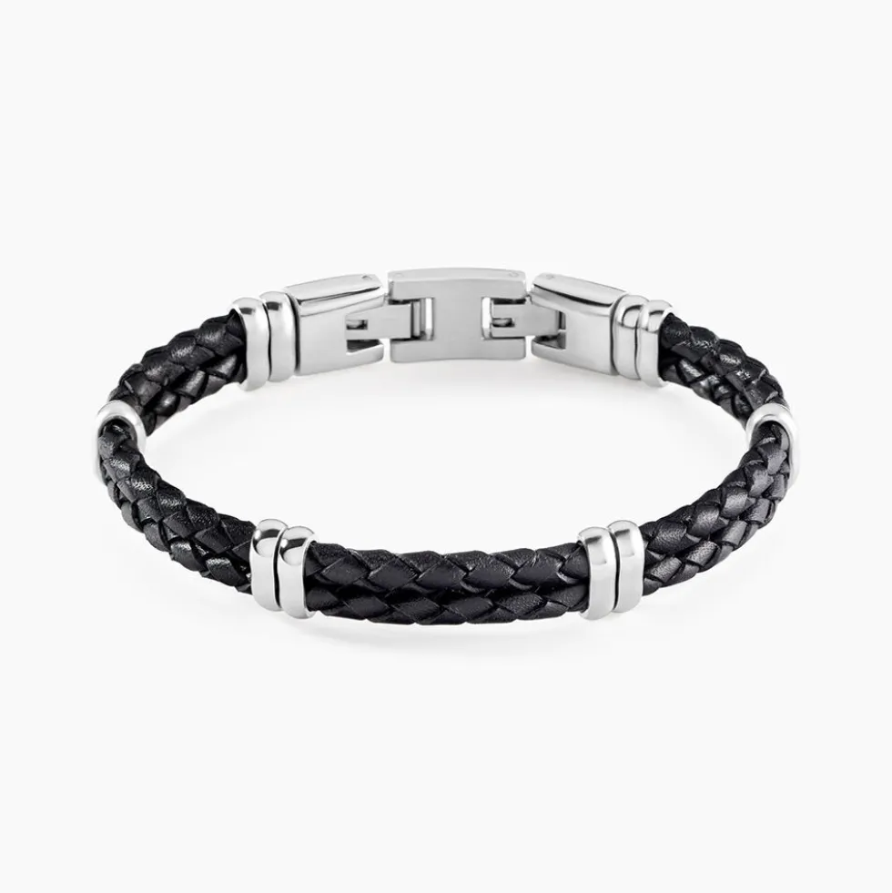 Bracelet Phebus Him Cuir De Vache Noir
