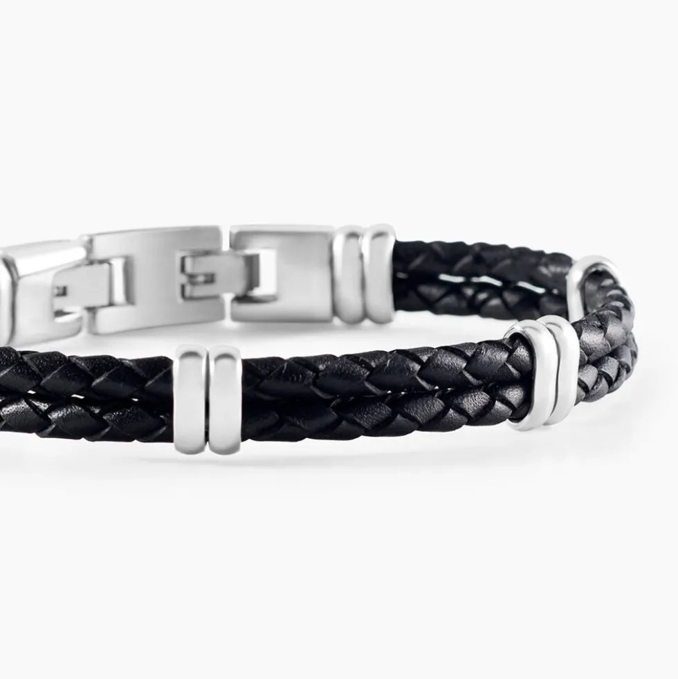 Bracelet Phebus Him Cuir De Vache Noir