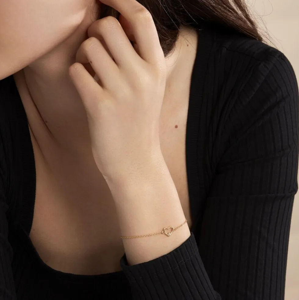 Bracelet Plaqué Or Kaspar Oxyde De Zirconium