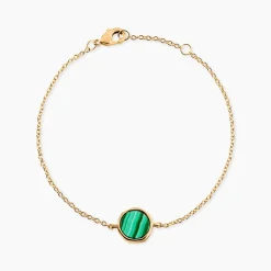 Bracelet Plaqué Or Neassa Malachite