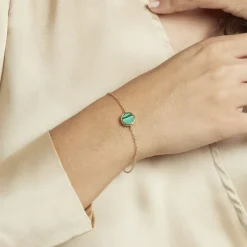 Bracelet Plaqué Or Neassa Malachite