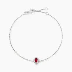 Bracelet Pluie D'Eclat Or Blanc Rubis Et Diamant
