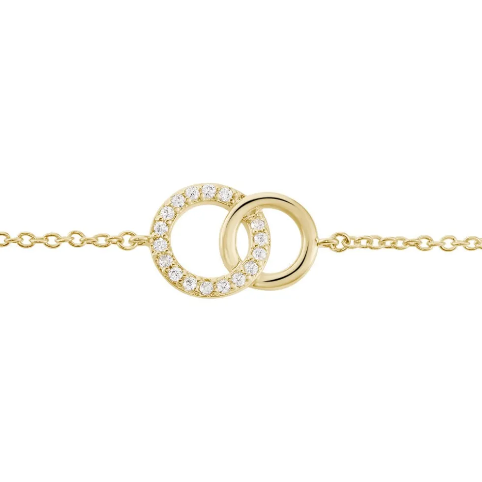 Bracelet Poeae Plaqué Or Jaune Oxyde De Zirconium