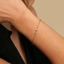 Bracelet Poem Argent Jaune Tourmaline Oxyde De Zirconium