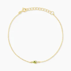 Bracelet Poem Argent Jaune Péridot Oxyde De Zirconium