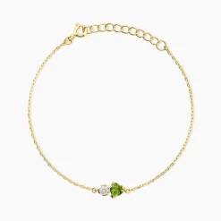 Bracelet Poem Argent Jaune Péridot Oxyde De Zirconium