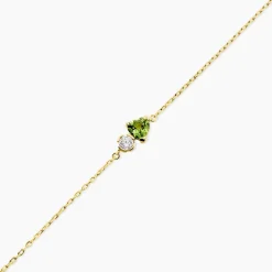 Bracelet Poem Argent Jaune Péridot Oxyde De Zirconium