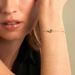 Bracelet Poem Argent Jaune Péridot Oxyde De Zirconium