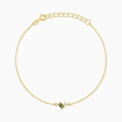 Bracelet Poem Argent Jaune Péridot Oxyde De Zirconium