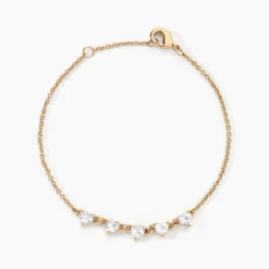 Bracelet Poésie Rosée Plaque Or Jaune Oxyde De Zirconium