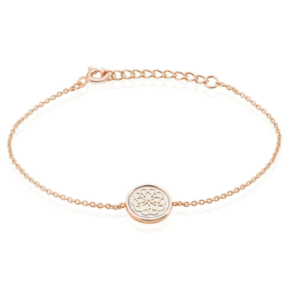 Bracelet Rosae Argent Rose Nacre