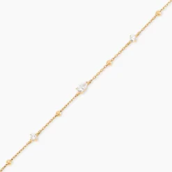 Bracelet Scintillante Plaqué Or Jaune Oxyde De Zirconium