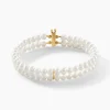 Bracelet Silene 2 Rangs Or Jaune Perle De Culture
