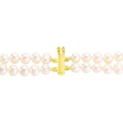 Bracelet Silene 2 Rangs Or Jaune Perle De Culture