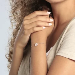 Bracelet Siriana Argent Rose Oxyde De Zirconium