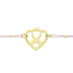 Bracelet Solidaire Lutte Contre Le Cancer Laiton Doré