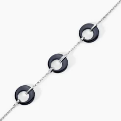 Bracelet Suzanne Argent Blanc Céramique Et Oxyde De Zirconium