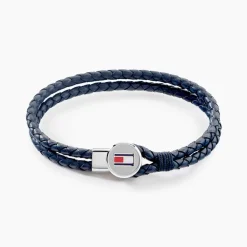 Bracelet Tommy Hilfiger Bruce Cuir De Veau Bleu