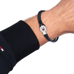 Bracelet Tommy Hilfiger Bruce Cuir De Veau Bleu