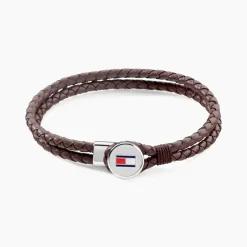 Bracelet Tommy Hilfiger Bruce Cuir De Veau Marron