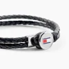 Bracelet Tommy Hilfiger Bruce Cuir De Veau Noir
