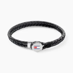 Bracelet Tommy Hilfiger Bruce Cuir De Veau Noir