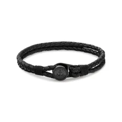 Bracelet Tommy Hilfiger Nautical Cuir De Veau Noir