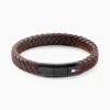 Bracelet Tommy Hilfiger Round Braided Cuir De Veau Marron