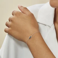 Bracelet Trinitie Or Blanc Saphir Diamant