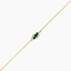 Bracelet Trinitie Or Jaune Emeraude Diamant